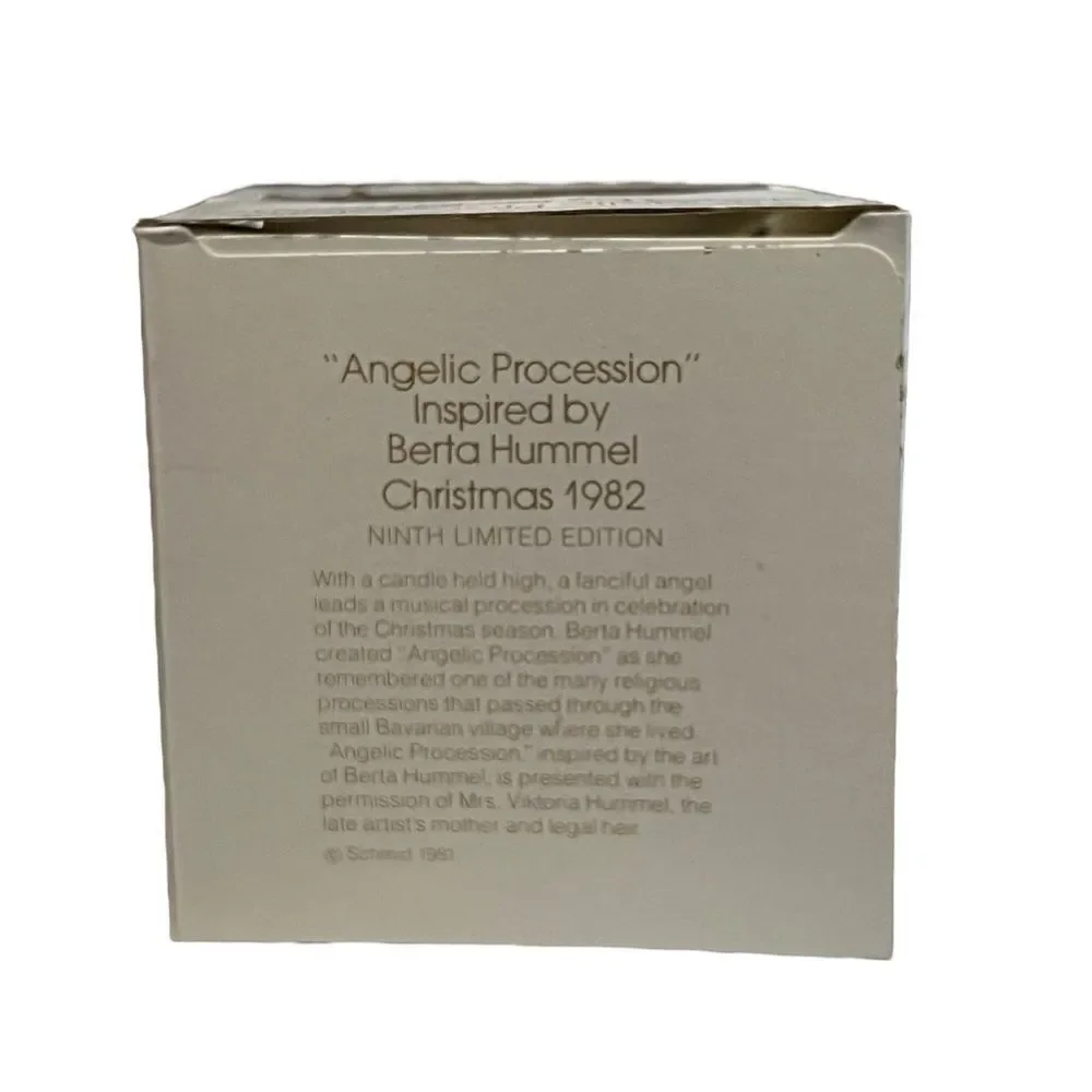 Schmid Berta Hummel Angelic Procession 1982 Glass Christmas Ornament W Box